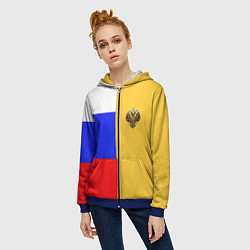 Толстовка на молнии женская Имперское знамя ТРИКОЛОР, цвет: 3D-синий — фото 2