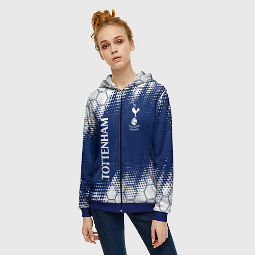 Женская толстовка на молнии TOTTENHAM HOTSPUR Тоттенхэм / 3D-Синий – фото 3