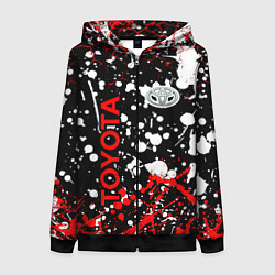 Женская толстовка на молнии Toyota тойота брызги красок