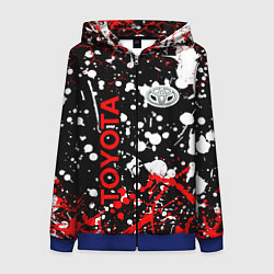 Женская толстовка на молнии Toyota тойота брызги красок