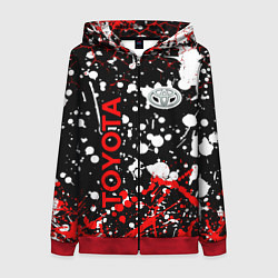 Женская толстовка на молнии Toyota тойота брызги красок