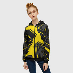 Толстовка на молнии женская Абстракция Город, цвет: 3D-черный — фото 2