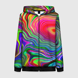 Женская толстовка на молнии Expressive pattern Neon