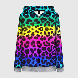 Женская толстовка на молнии Leopard Pattern Neon