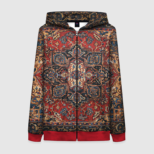 Женская толстовка на молнии КОВЁР ПАЛАС / 3D-Красный – фото 1