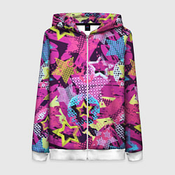 Женская толстовка на молнии Star Colorful Pattern Fashion Neon