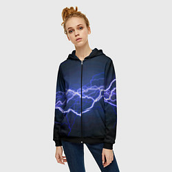 Толстовка на молнии женская Lightning Fashion 2025 Neon, цвет: 3D-черный — фото 2