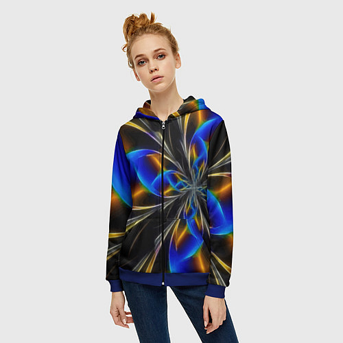 Женская толстовка на молнии Neon vanguard pattern Fashion 2023 / 3D-Синий – фото 3
