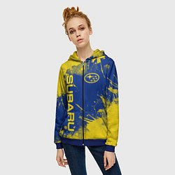 Толстовка на молнии женская SUBARU - СУБАРУ БРЫЗКИ КЛАССИЧЕСКИЕ, цвет: 3D-синий — фото 2