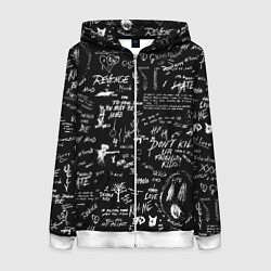 Толстовка на молнии женская XXXTENTACION LOGOBOMBING, цвет: 3D-белый