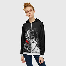 Толстовка на молнии женская БЕРСЕРК ГАТС И ДОСПЕХИ, цвет: 3D-белый — фото 2