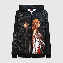 Толстовка на молнии женская Кирито и Асуна - Sword Art Online, цвет: 3D-черный