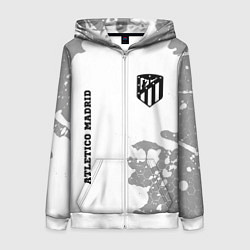 Толстовка на молнии женская Atletico Madrid Sport на темном фоне, цвет: 3D-белый