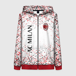 Толстовка на молнии женская Ac milan logo, цвет: 3D-красный