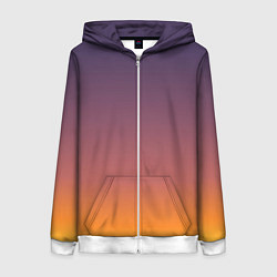 Толстовка на молнии женская Sunset Gradient, цвет: 3D-белый