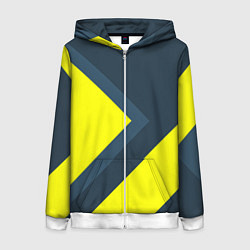 Толстовка на молнии женская Геометрическая Стрелка, цвет: 3D-белый