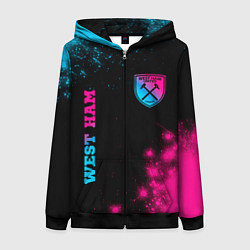Толстовка на молнии женская West Ham Neon Gradient, цвет: 3D-черный