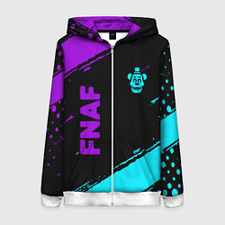 Толстовка на молнии женская Фредди - neon, цвет: 3D-белый