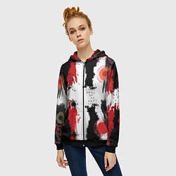 Толстовка на молнии женская Живописная Абстракция, цвет: 3D-черный — фото 2