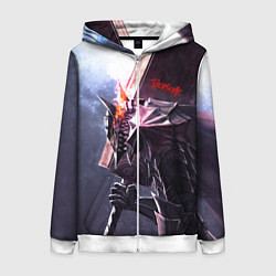 Толстовка на молнии женская Берсерк С Мечечём На Плече, цвет: 3D-белый