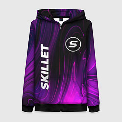 Толстовка на молнии женская Skillet violet plasma, цвет: 3D-черный