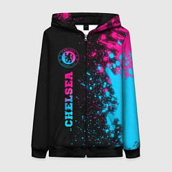 Толстовка на молнии женская Chelsea - neon gradient: по-вертикали, цвет: 3D-черный