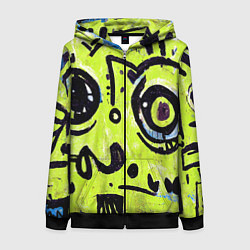 Толстовка на молнии женская Уличное творчество - граффити, цвет: 3D-черный