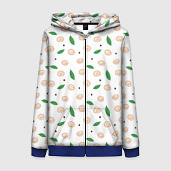 Толстовка на молнии женская Пельмени с лавровым листом и перцем, цвет: 3D-синий