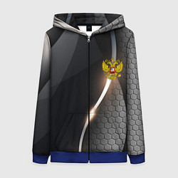 Женская толстовка на молнии Герб РФ киберпанк