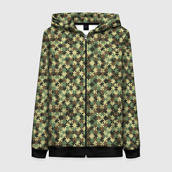 Женская толстовка на молнии Милитари пазлы