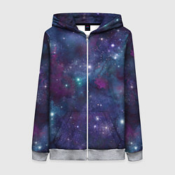 Толстовка на молнии женская Бесконечность звездного неба, цвет: 3D-меланж
