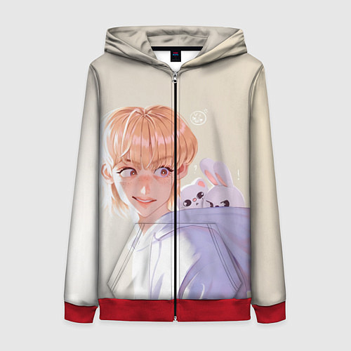 Женская толстовка на молнии SKZOO Felix Jinniret Leebit / 3D-Красный – фото 1