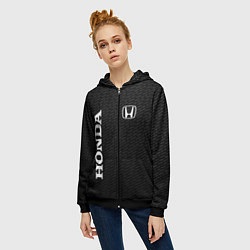 Толстовка на молнии женская Honda карбон, цвет: 3D-черный — фото 2