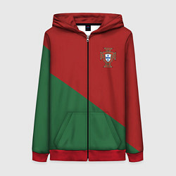 Толстовка на молнии женская Сборная Португалии форма для чемпионата мира 2022, цвет: 3D-красный