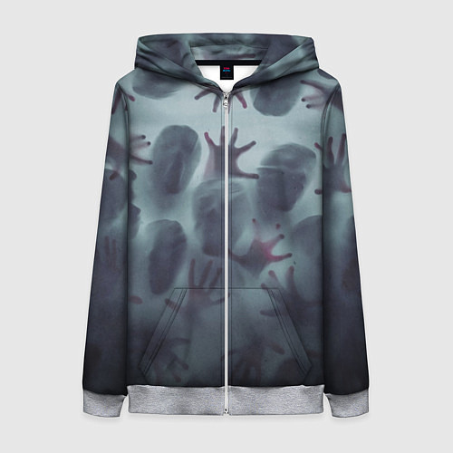 Женская толстовка на молнии Scary faces trying to get out / 3D-Меланж – фото 1