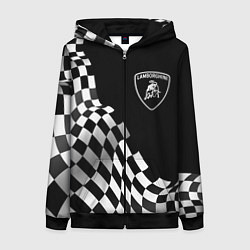 Женская толстовка на молнии Lamborghini racing flag