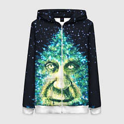 Толстовка на молнии женская Мудрое Новогоднее Дерево, цвет: 3D-белый