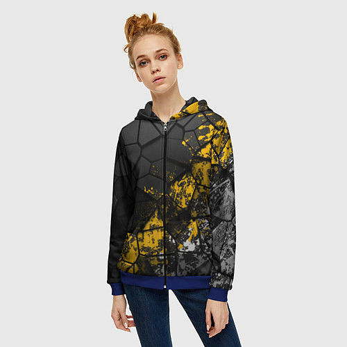 Женская толстовка на молнии Имперская геометрия / 3D-Синий – фото 3