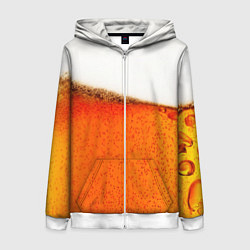 Толстовка на молнии женская Тёмное пиво, цвет: 3D-белый