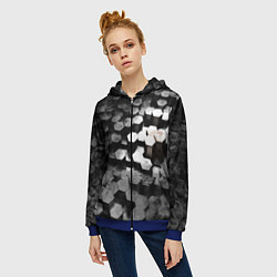 Толстовка на молнии женская Карбоновые соты абстрация, цвет: 3D-синий — фото 2
