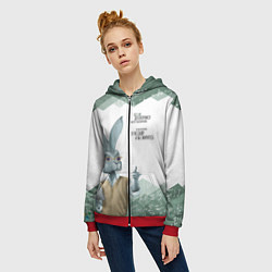 Толстовка на молнии женская Препод в институте, цвет: 3D-красный — фото 2