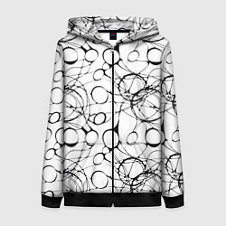Толстовка на молнии женская Нейрографический узор, цвет: 3D-черный