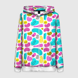 Толстовка на молнии женская Geometric pattern, цвет: 3D-белый