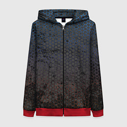 Женская толстовка на молнии Грязный блестящий гексаэдр патттерн