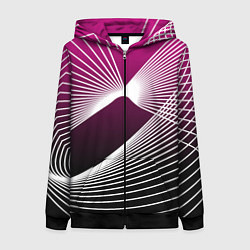 Толстовка на молнии женская Авангардная растровая композиция, цвет: 3D-черный