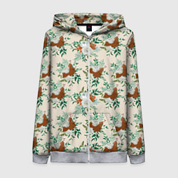 Женская толстовка на молнии Roses and cones