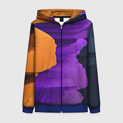 Толстовка на молнии женская Красочные слои, цвет: 3D-синий