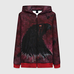 Толстовка на молнии женская Орёл с шрамом, цвет: 3D-красный
