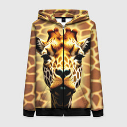 Толстовка на молнии женская Жирафа, цвет: 3D-черный