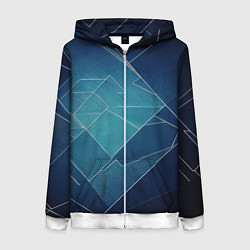 Толстовка на молнии женская Геометрическая бесконечность, цвет: 3D-белый